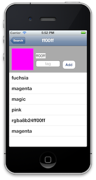 color tags in app